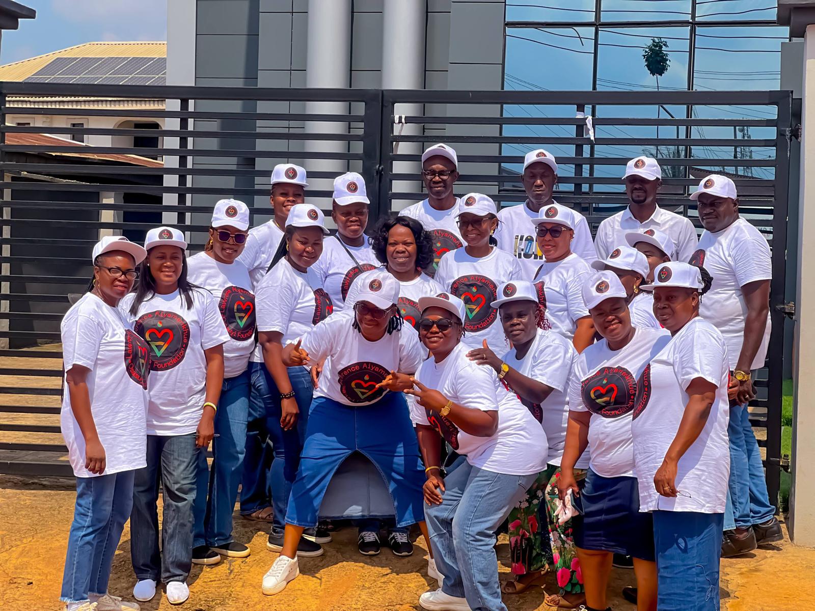 LAOF volunteers gathered outside a community venue